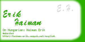 erik haiman business card